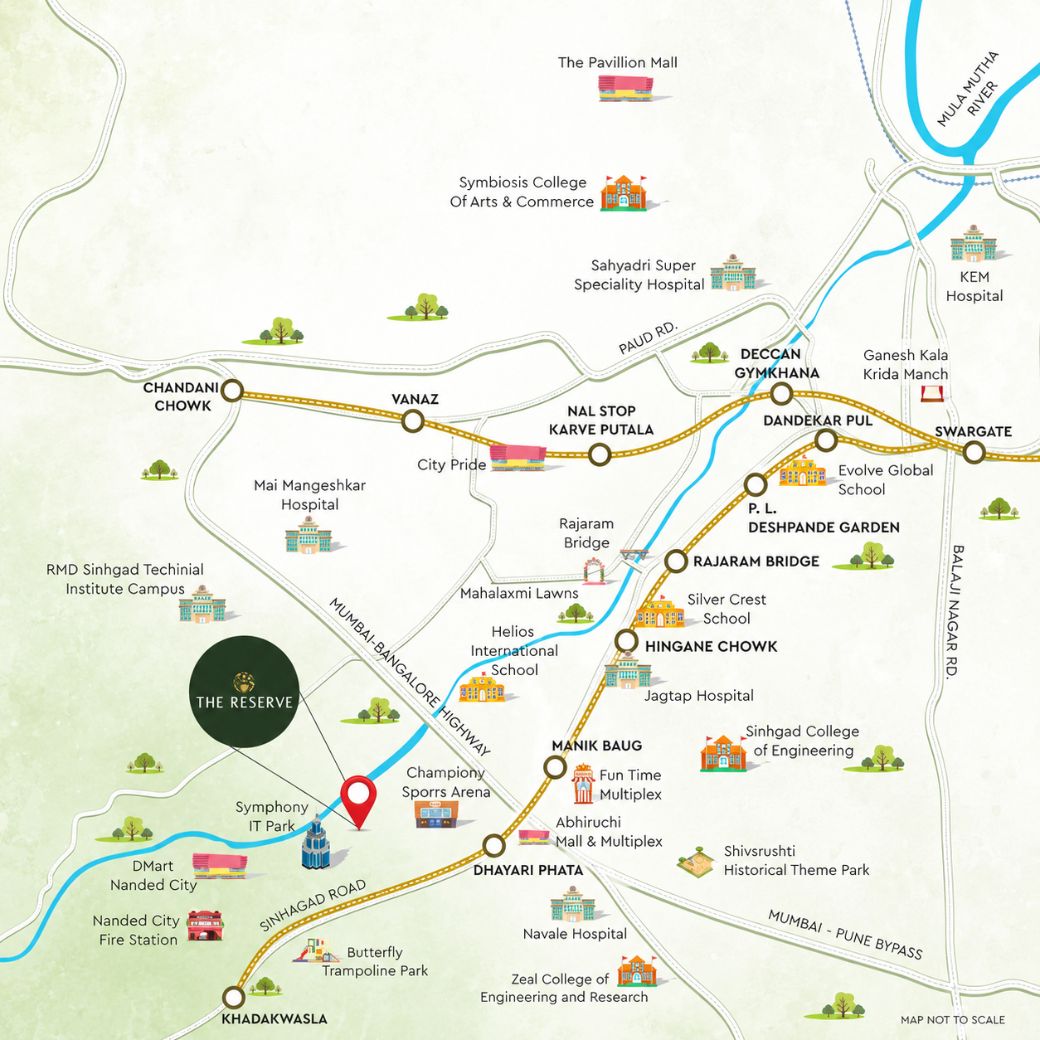 The Reserve Location Map Sinhgad Road